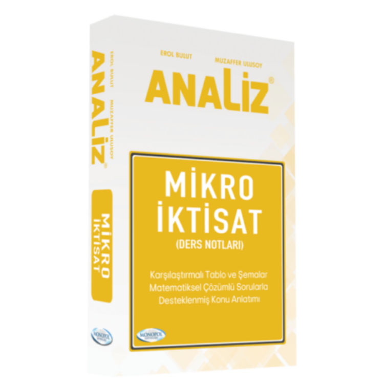 2018 Analiz Mikro İktisat Ders Notları Monopol Yayınları