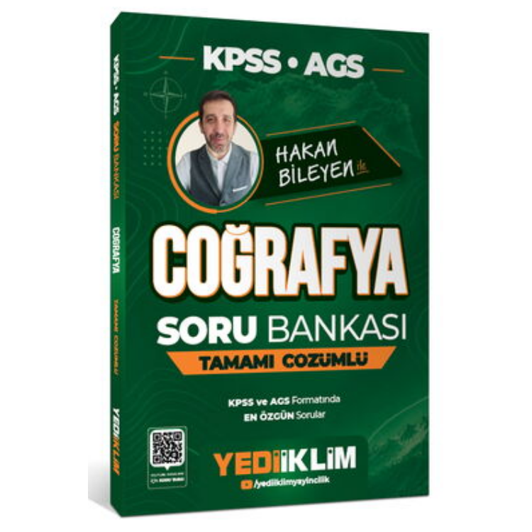 2027 KPSS AGS Coğrafya Tamamı Çözümlü Soru Bankası Hakan Bileyen-Yediiklim Yayınları