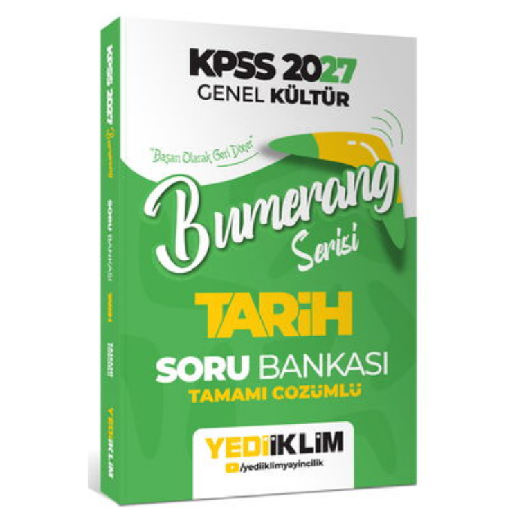 2027 KPSS Genel Kültür Bumerang Serisi Tarih Tamamı Çözümlü Soru Bankası-Yediiklim Yayınları
