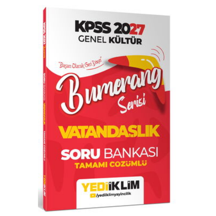 2027 KPSS Genel Kültür Bumerang Serisi Vatandaşlık Tamamı Çözümlü Soru Bankası-Yediiklim Yayınları