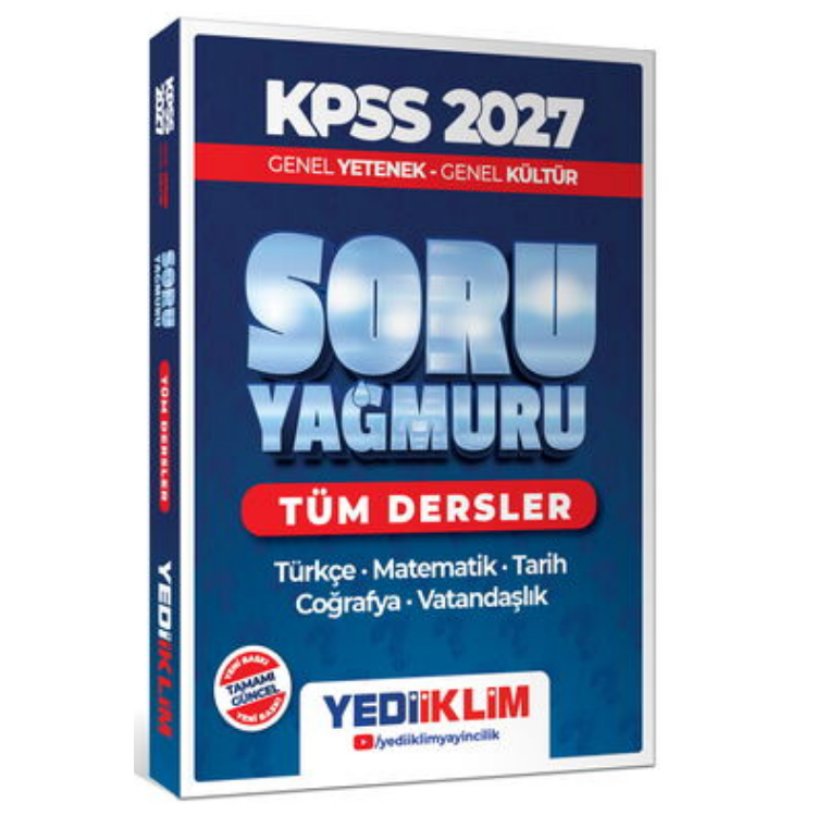 2027 KPSS Genel Yetenek Genel Kültür Tüm Dersler Soru Yağmuru-Yediiklim Yayınları