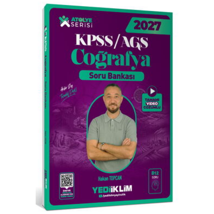 2027 KPSS AGS Atölye Serisi Genel Kültür Coğrafya Tamamı Video Çözümlü Soru Bankası -Yediiklim Yayınları