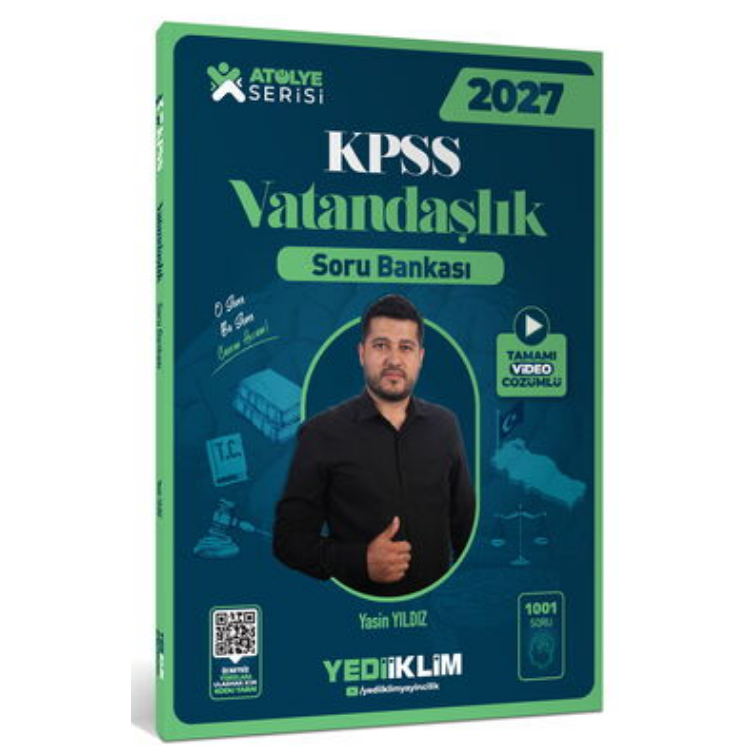 2027 KPSS Atölye Serisi Genel Kültür Vatandaşlık Tamamı Video Çözümlü Soru Bankası-Yediiklim Yayınları