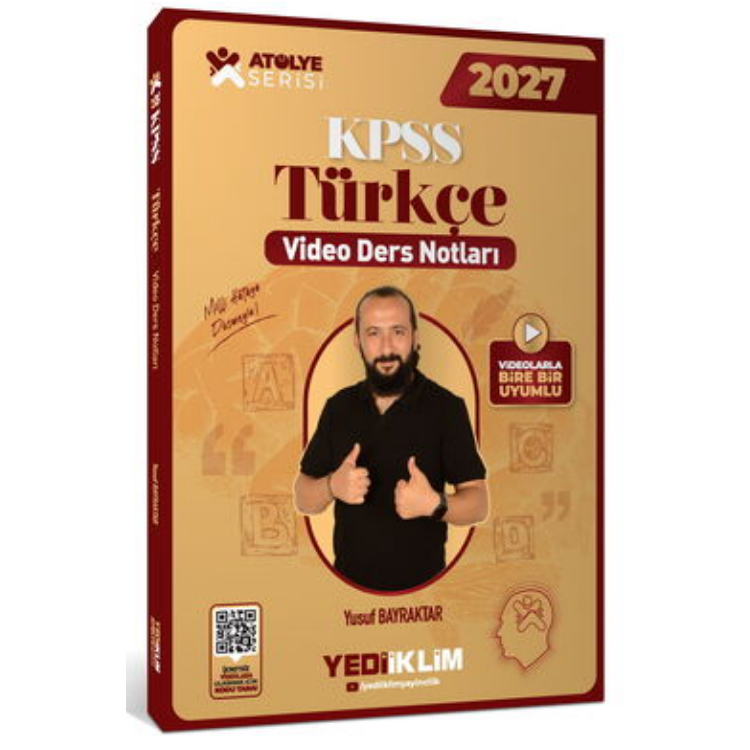 2027 KPSS Atölye Serisi Genel Yetenek Türkçe Video Ders Notları-Yediiklim Yayınları