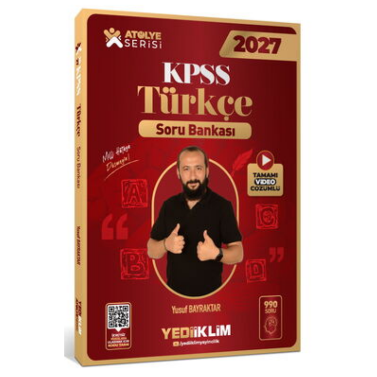 2027 KPSS Atölye Serisi Genel Yetenek Türkçe Tamamı Video Çözümlü Soru Bankası-Yediiklim Yayınları