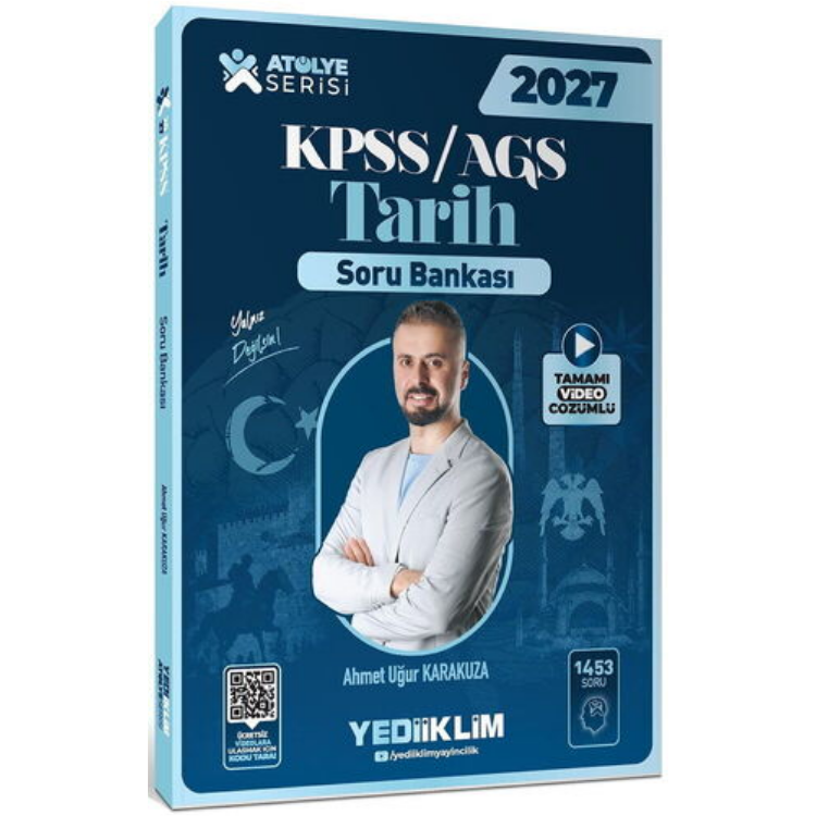 2027 KPSS AGS Atölye Serisi Genel Kültür Tarih Tamamı Video Çözümlü Soru Bankası-Yediiklim Yayınları