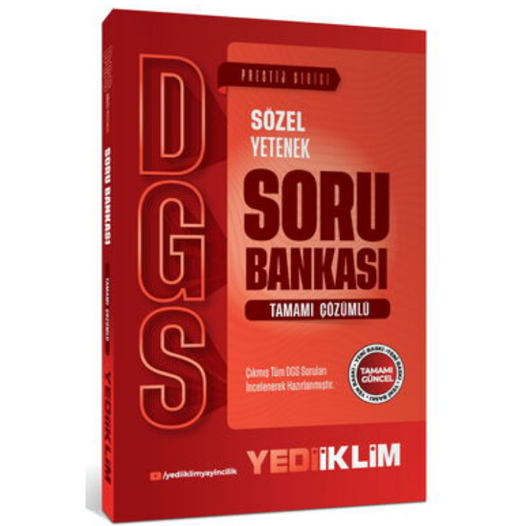 2027 DGS Prestij Serisi Sözel Yetenek Tamamı Çözümlü Soru Bankası-Yediiklim Yayınları