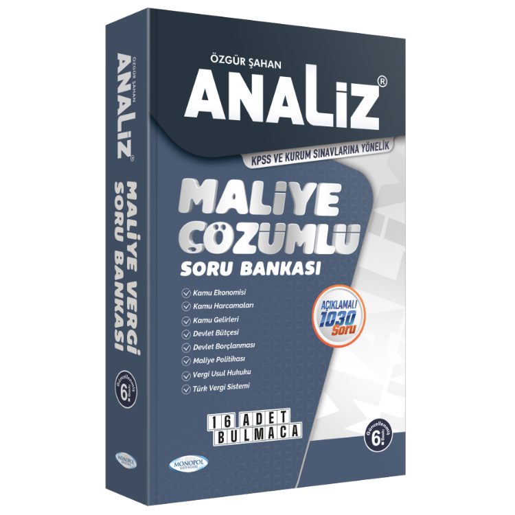 Analiz Maliye Çözümlü Soru Bankası 6. Baskı Monopol Yayınları