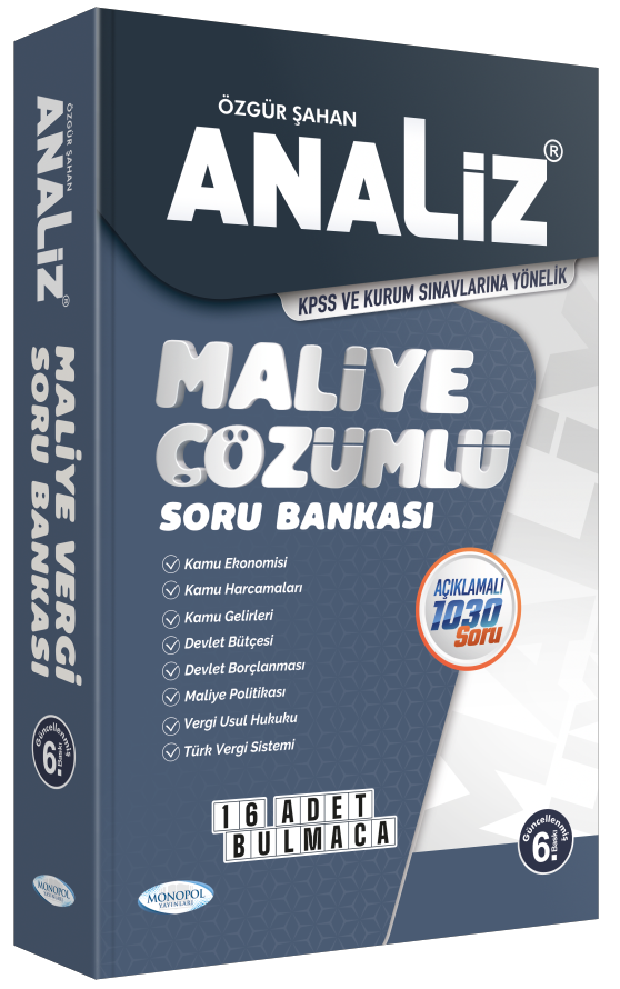 Analiz Maliye Çözümlü Soru Bankası 6. Baskı Monopol Yayınları