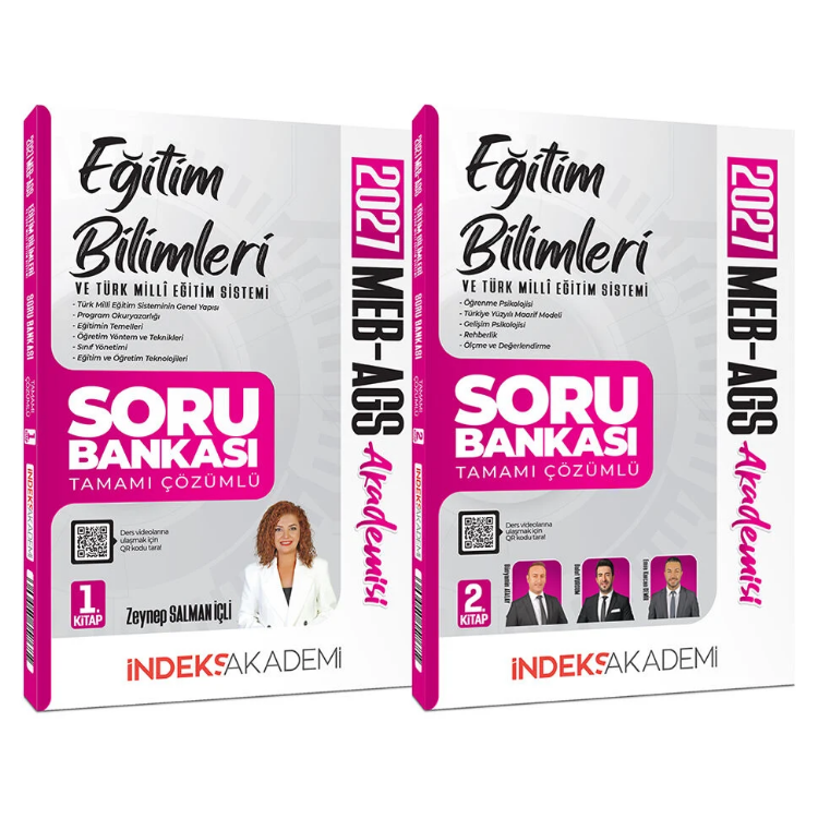 2027 MEB-AGS Akademisi Eğitim Bilimleri ve Türk Milli Eğitim Sistemi Soru Bankası Seti Çözümlü - Zeynep Salman İçli İndeks Akademi Yayıncılık