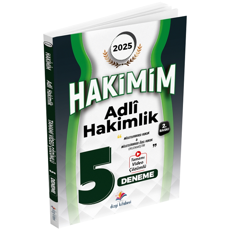 2025 Hakimim Adli Hakimlik Tamamı Video Çözümlü 5 Deneme Sınavı 2. Baskı Dizgi Kitap Yayınları