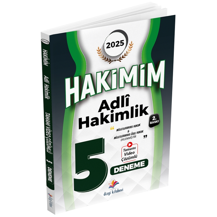 2025 Hakimim Adli Hakimlik Tamamı Video Çözümlü 5 Deneme Sınavı 2. Baskı Dizgi Kitap Yayınları