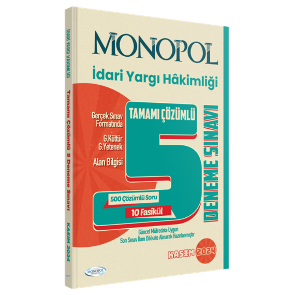 2024 İdari Yargı Hâkimliği Çözümlü 5 Deneme Sınavı Monopol Yayınları