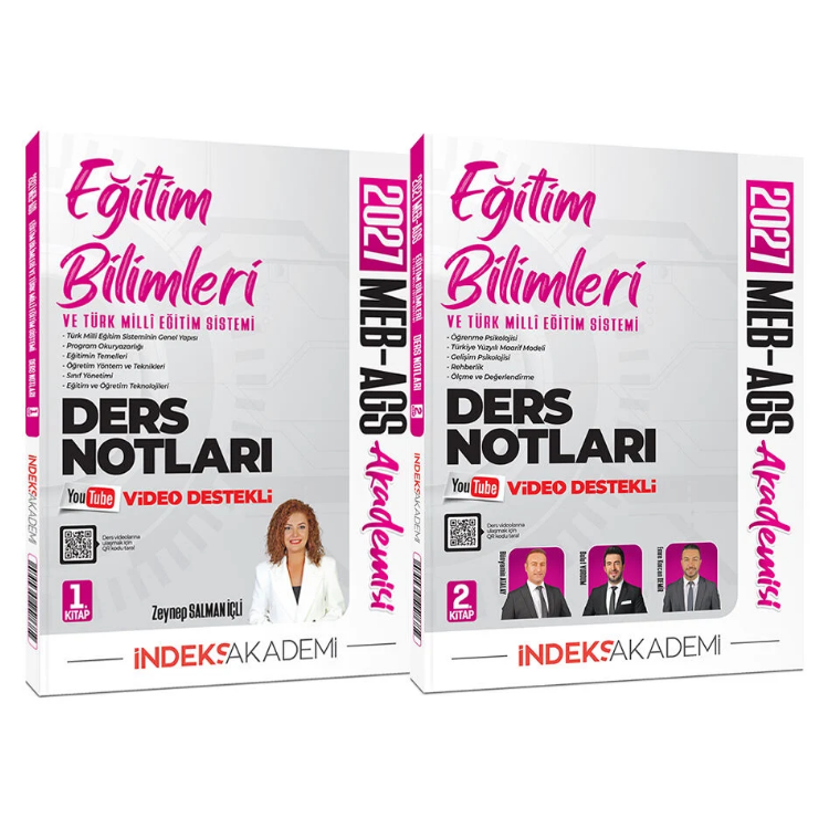 2027 MEB-AGS Akademisi Eğitim Bilimleri ve Türk Milli Eğitim Sistemi Video Ders Notları Seti - Zeynep Salman İçli İndeks Akademi Yayıncılık