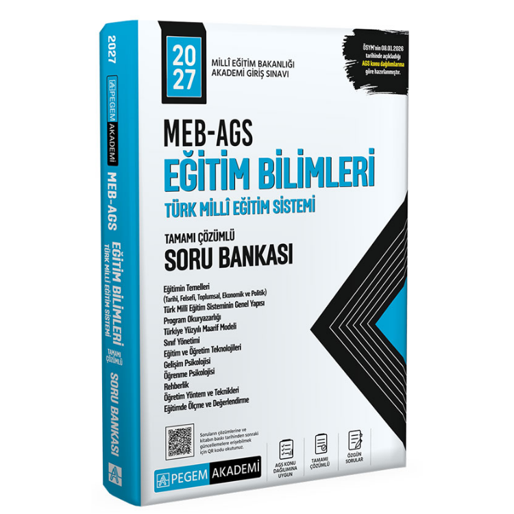 2027 MEB-AGS Eğitim Bilimleri ve Türk Millî Eğitim Sistemi Soru Bankası- Pegem Yayınları