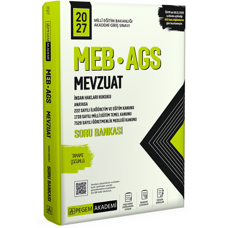 2027 MEB-AGS Mevzuat Soru Bankası- Pegem Yayınları