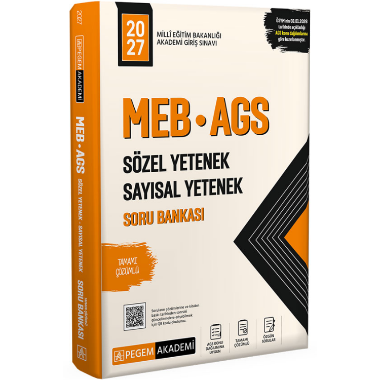2027 MEB-AGS Sözel Yetenek-Sayısal Yetenek Soru Bankası- Pegem Yayınları