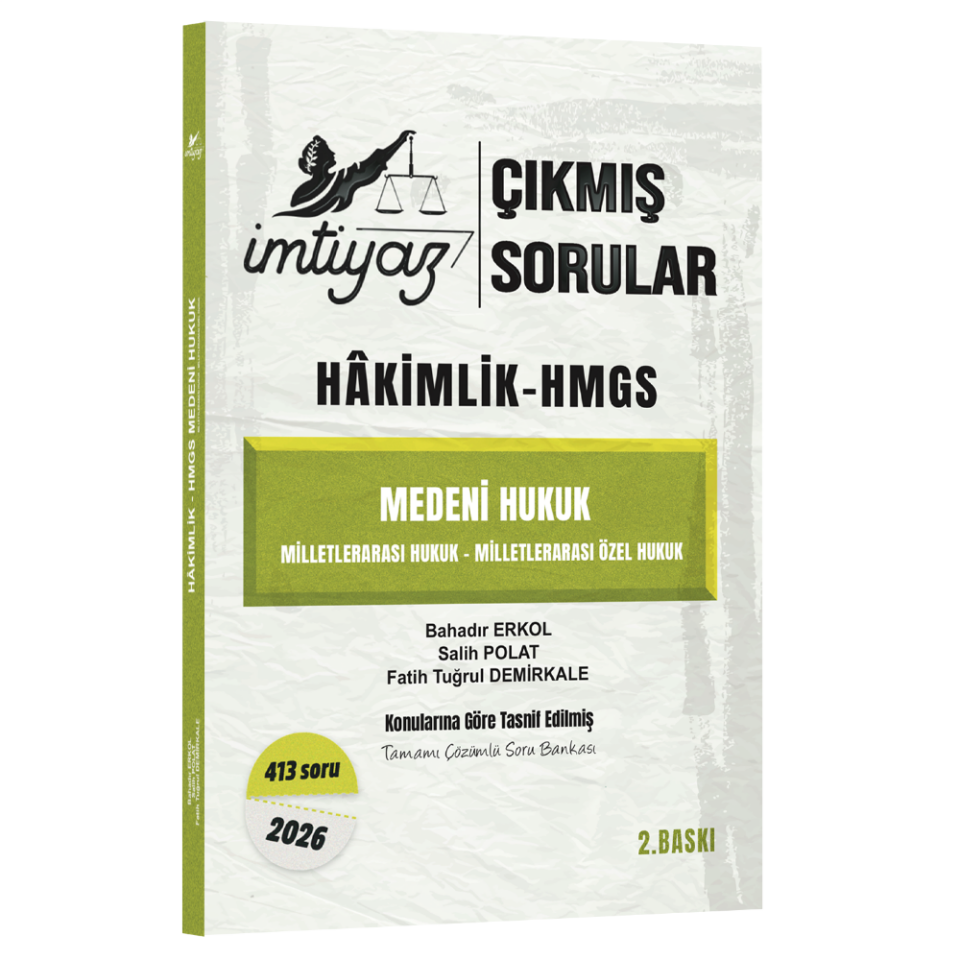 2026 Hakimlik HMGS Medeni Hukuk, Milletlerarası Hukuk ve Özel Hukuk Çıkmış Sorular Çözümlü- İmtiyaz Yayıncılık