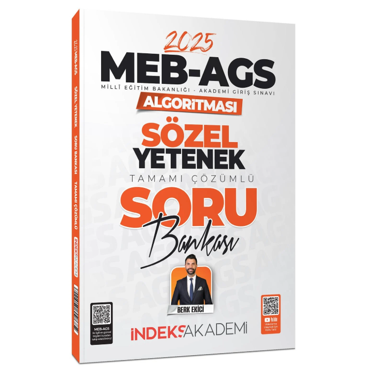 2025 MEB-AGS Algoritması Sözel Yetenek Soru Bankası Çözümlü - Berk Ekici İndeks Akademi Yayıncılık