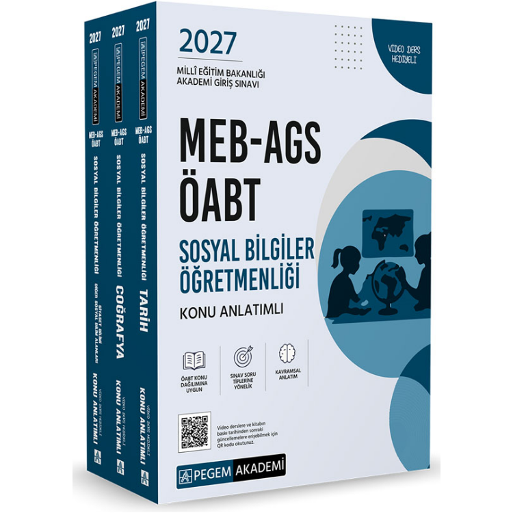 2027 MEB-AGS ÖABT Sosyal Bilgiler Öğretmenliği Konu Anlatımlı (3 Kitap)- Pegem Yayınları