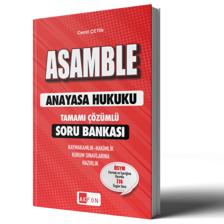 ASAMBLE Anayasa Hukuku Tamamı Çözümlü Soru Bankası Cemil Çetin Akfon Yayınları