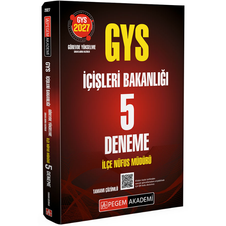 2027 GYS İçişleri Bakanlığı İlçe Nüfus Müdürü 5 Deneme- Pegem Yayınları