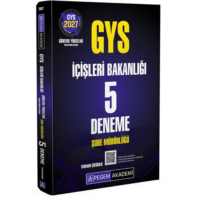 2027 GYS İçişleri Bakanlığı Şube Müdürlüğü 5 Deneme- Pegem Yayınları