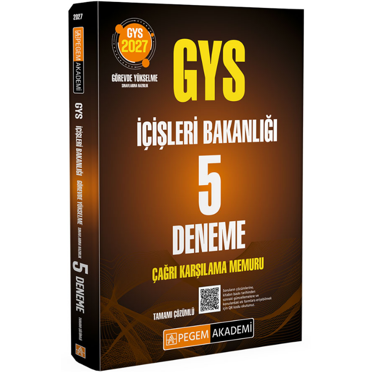 2027 GYS İçişleri Bakanlığı Çağrı Karşılama Memuru 5 Deneme- Pegem Yayınları