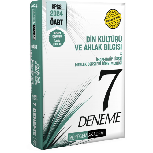 2024 KPSS ÖABT Din Kültürü ve Ahlak Bilgisi İmam Hatip Lisesi Öğretmenliği Tamamı Çözümlü 7 Deneme Pegem Yayınları