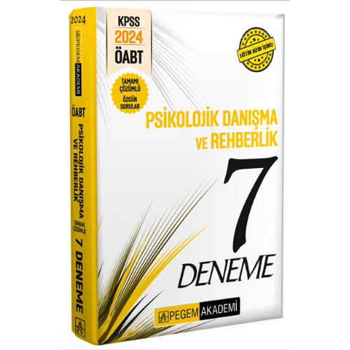 2024 KPSS ÖABT Psikolojik Danışma ve Rehberlik Öğretmenliği Tamamı Çözümlü 7 Deneme Pegem Yayınları