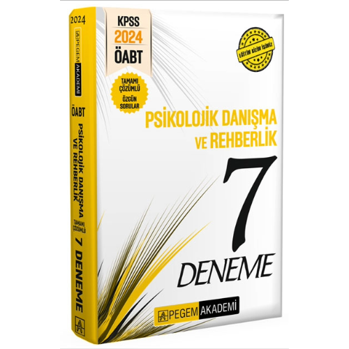 2024 KPSS ÖABT Psikolojik Danışma ve Rehberlik Öğretmenliği Tamamı Çözümlü 7 Deneme Pegem Yayınları