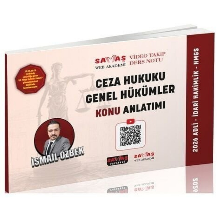 Adli-İdari Hakimlik HMGS Ceza Hukuku Genel Hükümler Konu Anlatımı Savaş Yayınları 2026