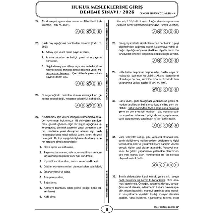 Temmuz 2026 HMGS Tamamı Çözümlü 5 Deneme Sınavı Monopol Yayınları