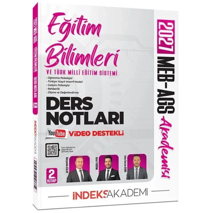 2027 MEB-AGS Akademisi Eğitim Bilimleri ve Türk Milli Eğitim Sistemi Video Ders Notları 2. Kitap İndeks Akademi Yayıncılık