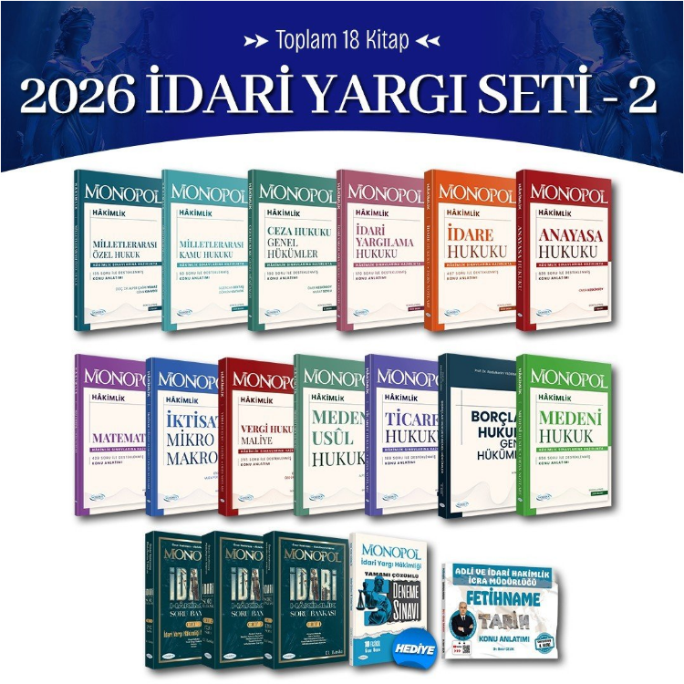 2026 İdari Yargı Hakimlik Seti -2 Monopol Yayınları