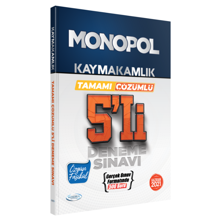 Monopol Kaymakamlık Tamamı Çözümlü 5'li Deneme Sınavı Monopol Yayınları