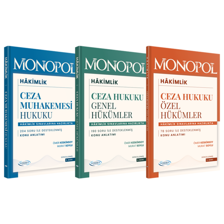 Adli İdari Hakimlik Ceza Hukuku Konu Anlatım 3'lü Set Monopol Yayınları