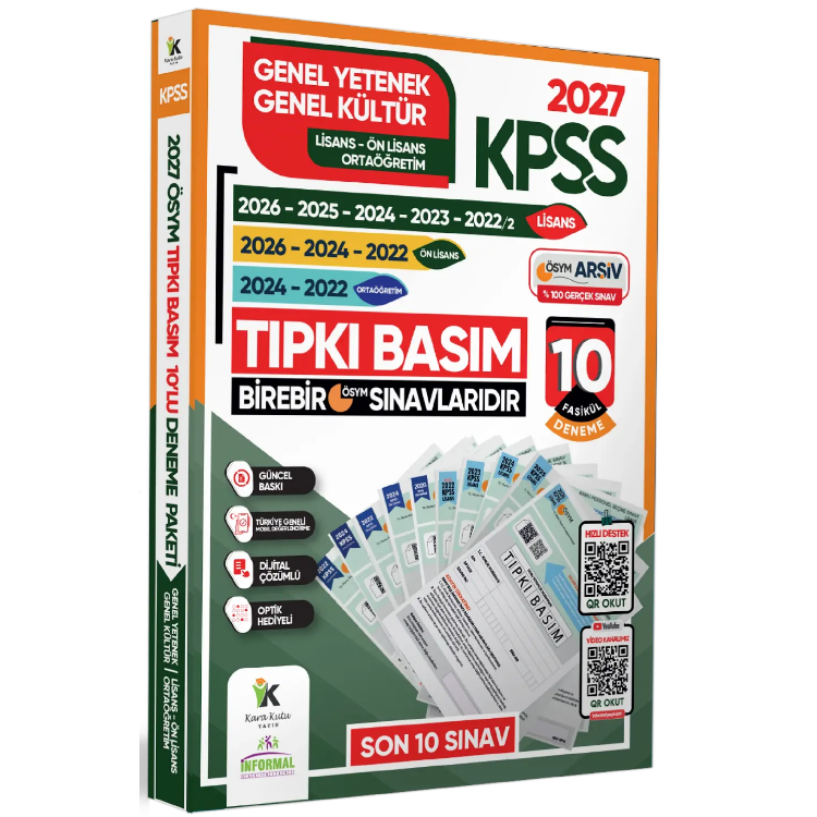 2027 KPSS Lisans Ön Lisans Ortaöğretim GY GK Çıkmış Soru Tıpkı Basım 10lu Deneme Paketi TG Çözümlü-İnformal Yayınları