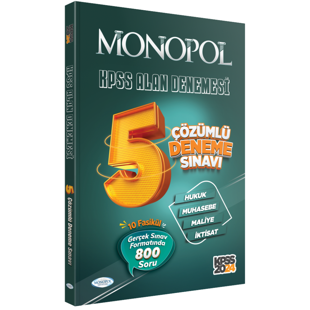 2024 KPSS Alan Bilgisi Tamamı Çözümlü 5 Deneme Sınavı Monopol Yayınları
