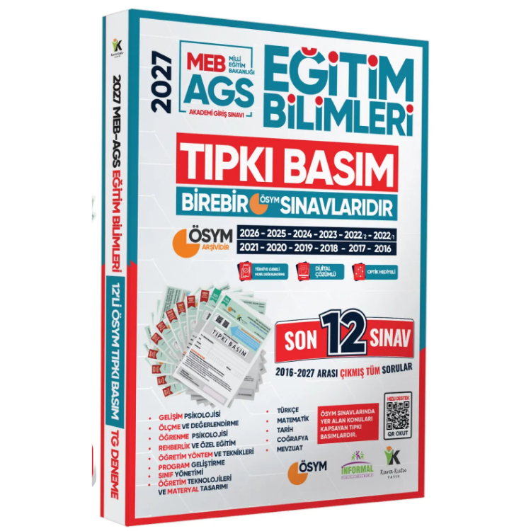 2027 MEB AGS Eğitim Bilimleri ÖSYM Çıkmış Soru Tıpkı Basım Kitapçıkları 12li Deneme Paketi-İnformal Yayınları