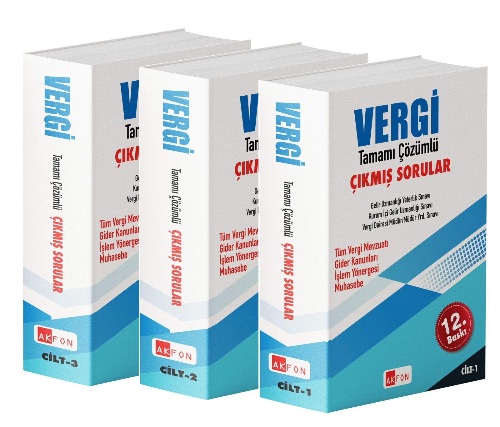 Vergi Akademisi Tamamı Çözümlü Çıkmış Sorular OCAK 2026 3 Ciltli Set- Akfon Yayınları