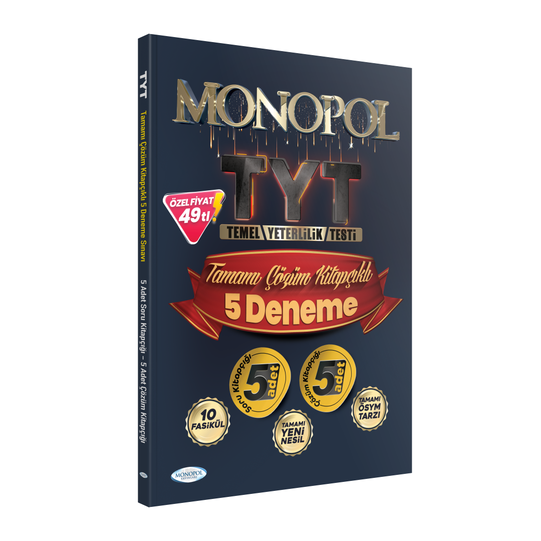 Monopol TYT Tamamı Çözümlü 5 Deneme Sınavı Monopol Yayınları