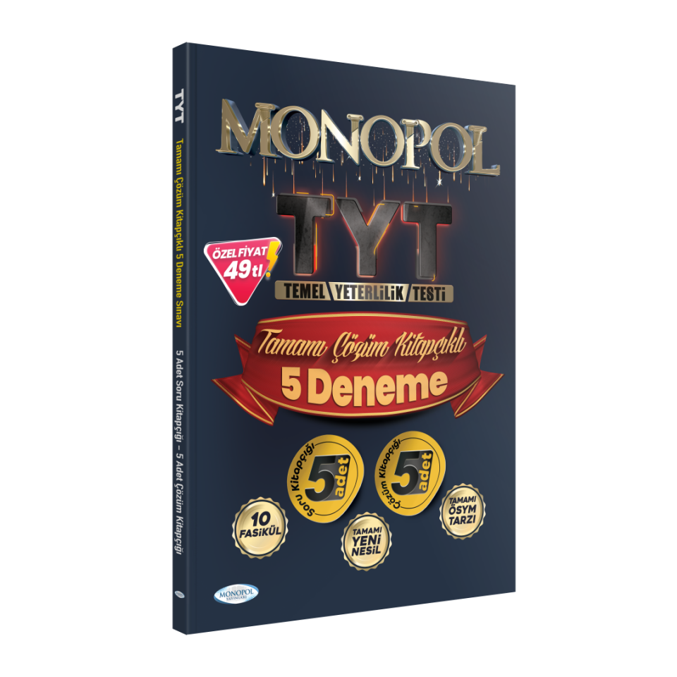 Monopol TYT Tamamı Çözümlü 5 Deneme Sınavı Monopol Yayınları