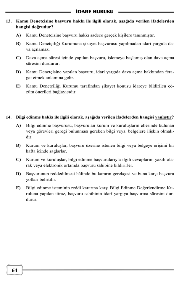 2024 Hakimlik İdare Hukuku Ders Notları Monopol Yayınları