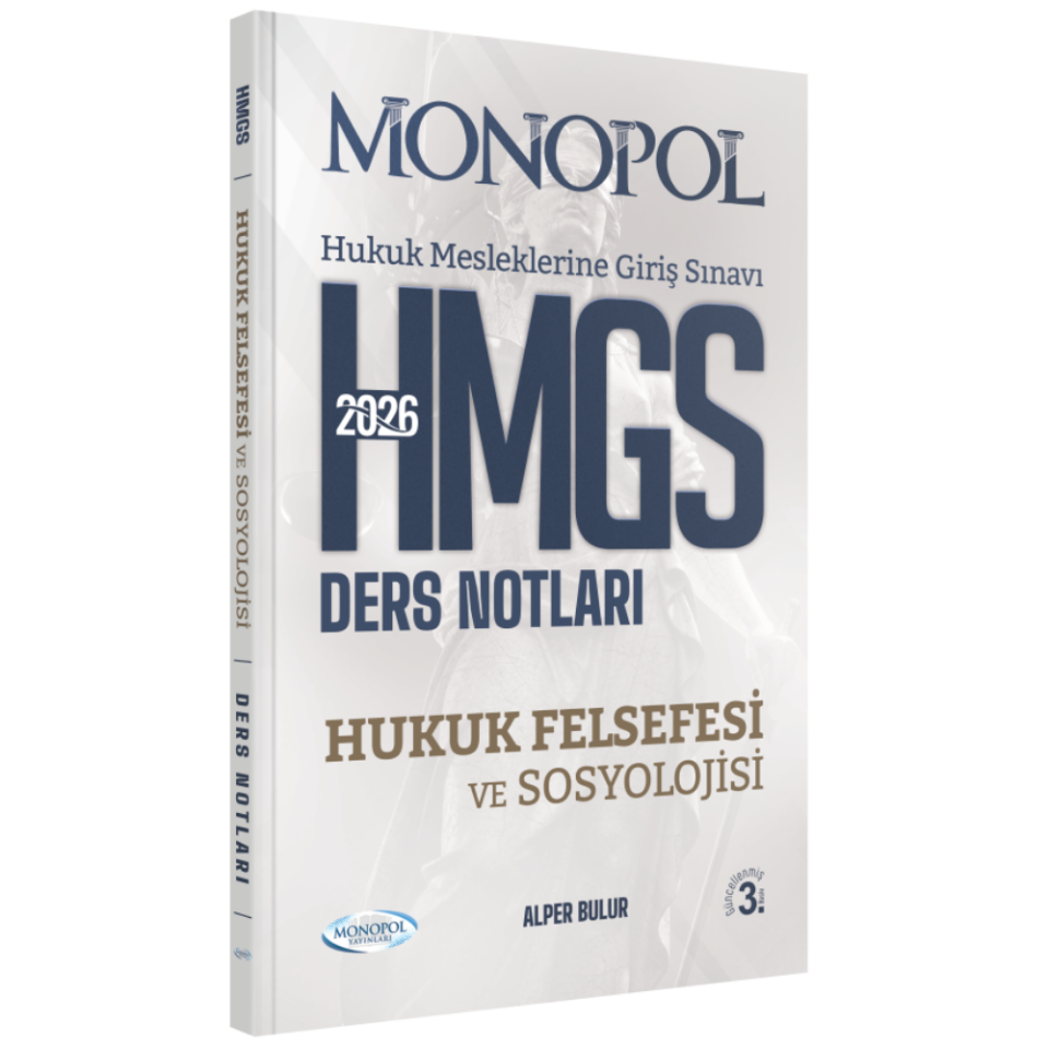 HMGS Hukuk Felsefesi ve Sosyolojisi Ders Notları  3. Baskı Monopol Yayınları