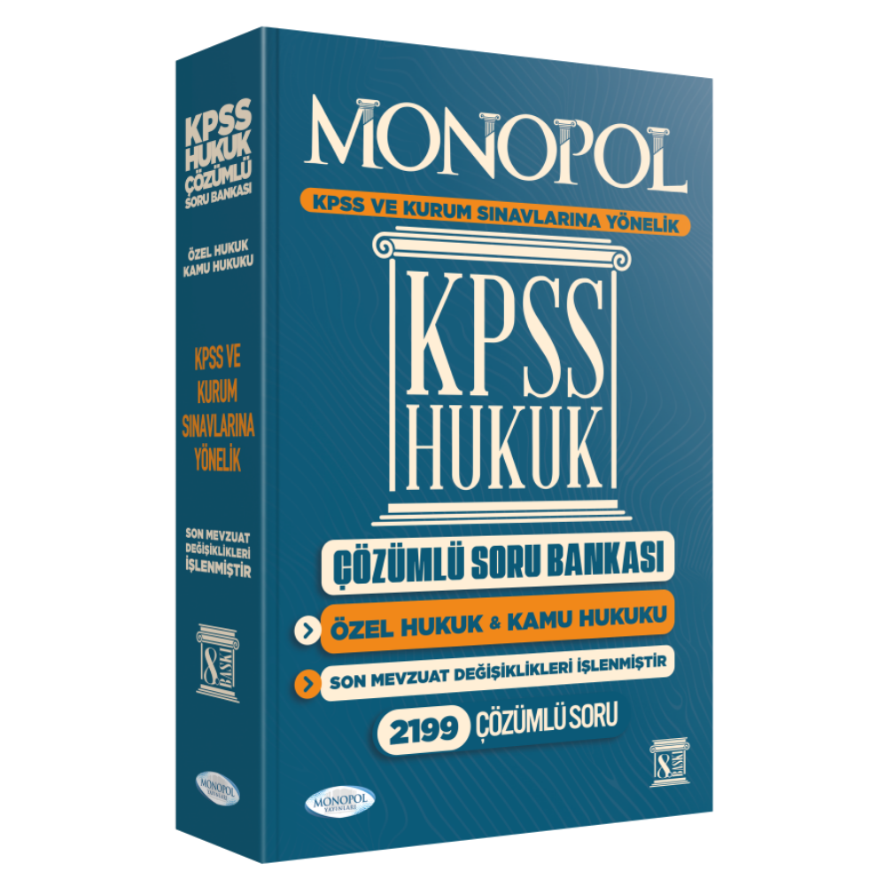 2025 KPSS Hukuk Çözümlü Soru Bankası 8. Baskı Monopol Yayınları