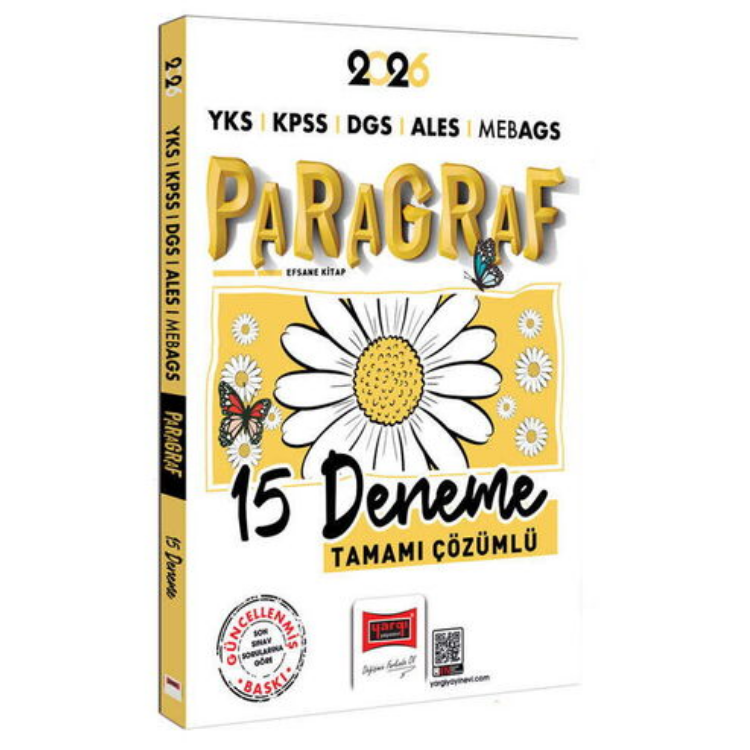 2026 YKS KPSS DGS ALES MEB-AGS Papatya Serisi Paragraf Tamamı Çözümlü 15 Deneme-Yargı Yayınları