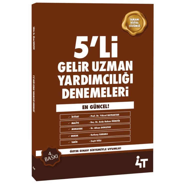 5'li Gelir Uzman Yardımcılığı Denemeleri 5. Baskı 4T Yayınları