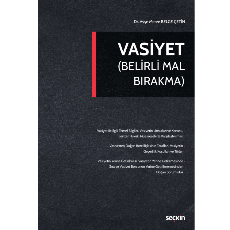 Vasiyet (Belirli Mal Bırakma) Seçkin Yayıncılık