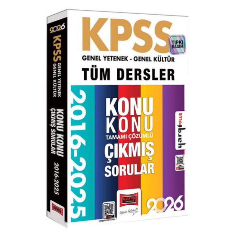 2026 KPSS GK-GY Tüm Dersler Tamamı Çözümlü 10 Yıl Çıkmış Sorular (2016-2025)-Yargı Yayınları